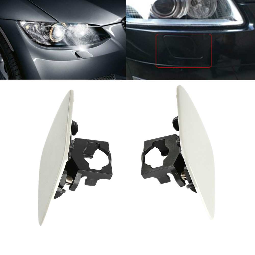 1 Pair Headlight Washer Covers Cap Cleaner Unpainted For BMW 328i 328xi