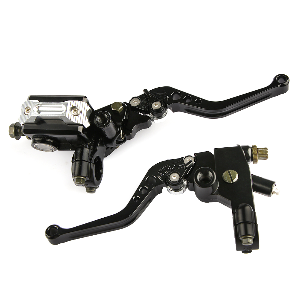 Pair Motorcycle 7/8'' Brake Clutch Master Cylinder Reservoir Lever Set ...