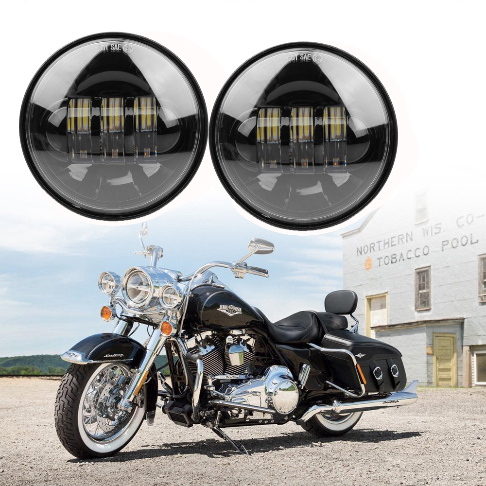 LED Nebelscheinwerfer 4,5 Zoll Zusatzscheinwerfer f/ür Harley Davidson Modelle 2x Motorrad Bike Scheinwerfer Nebel