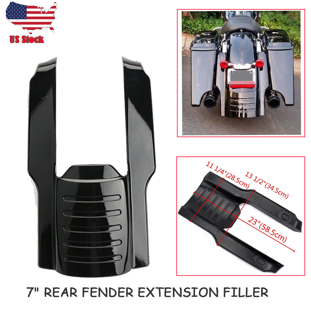 Motorcycle parts Mudguard Extension 7 Rear Fender Extension Stretched Filler for Harley Touring Street Road Glide 1996-2008 2007 2006 2005 2004 2003 2002 2001