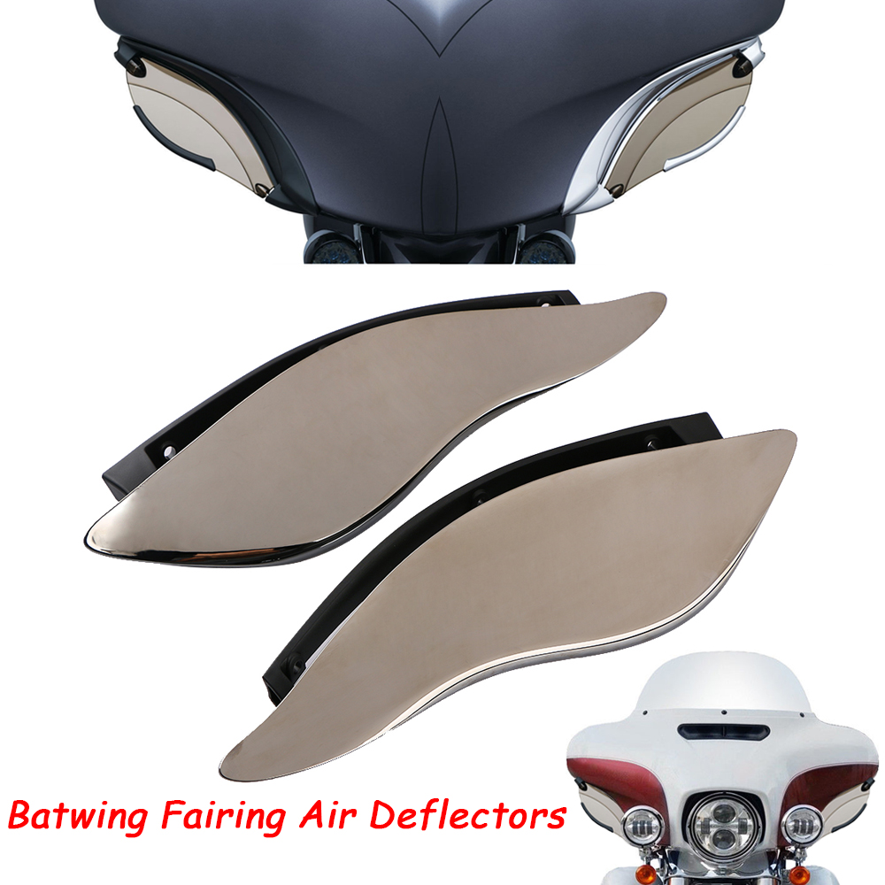 Smoke Adjustable Batwing Fairing Air Wind Deflectors For Harley Touring