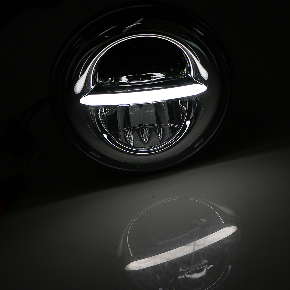 thumbnail image 2 of 5.75" 5-3/4" 50W LED Projector Headlight With Hi/Lo Beam & DRL For Harley - DOT Approved Smoke Lens 2 of 6