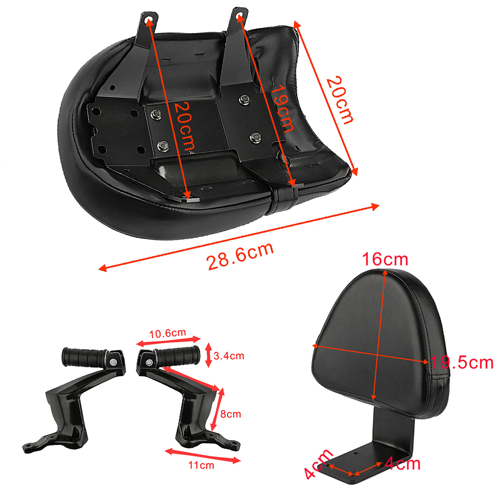 Fahrrad Sitz Rider Rückenlehne Backrest Fußrasten Schwarz für Victory High-Ball