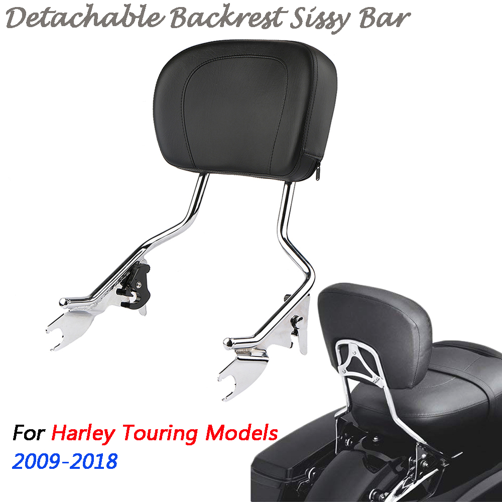 Sissy bar Removable for Harley Davidson Touring Street Glide 20092018 Chrome eBay