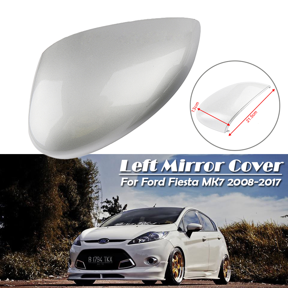 Left Right Side Silver Wing Door Mirror Cover Case For Ford Fiesta MK7 2008-17
