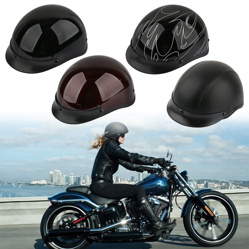 DOT Motorcycle German Half Face Helmet For Harley Chopper Cruiser Biker M//L//XL