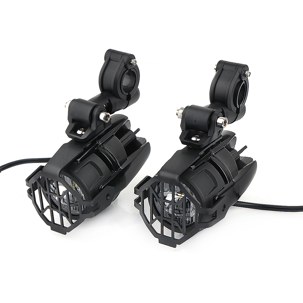 Black LED Auxiliary Fog Light Driving Spotlight & Cover & Wiring For