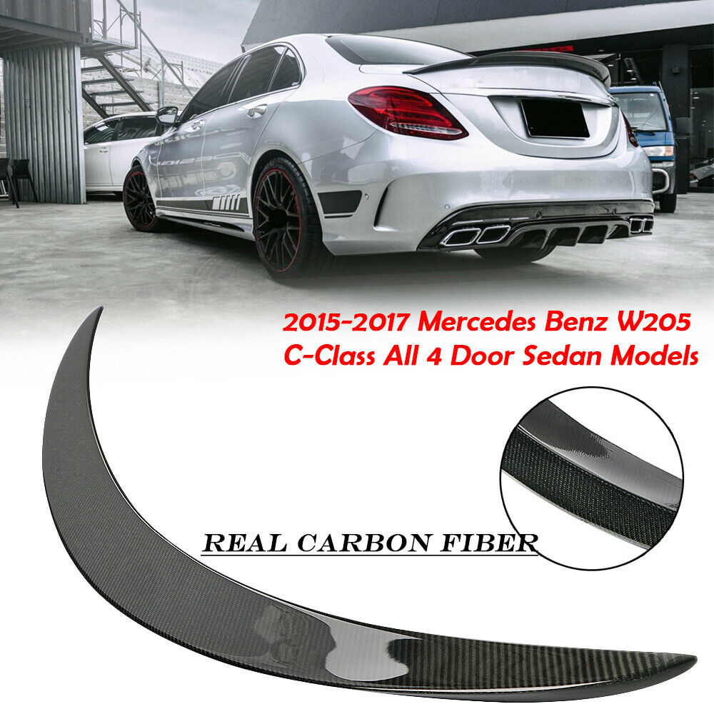 Carbon Fiber Highkick Trunk Spoiler Wing For 2015-17 Mercedes Benz W205 C63 AMG
