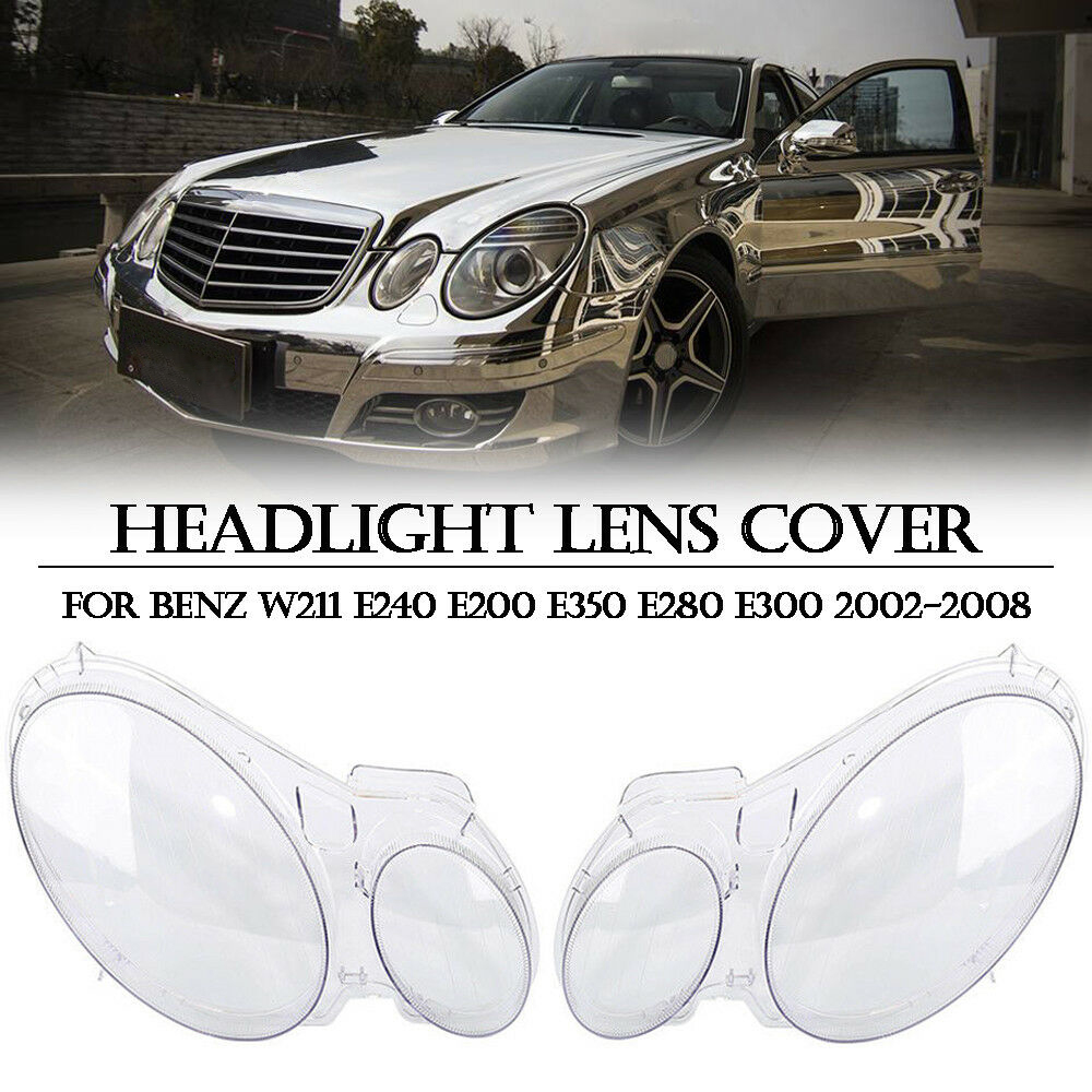 2X L+R Headlight Clear Lens Lampshade Cover For MERCEDES E CLASS W211