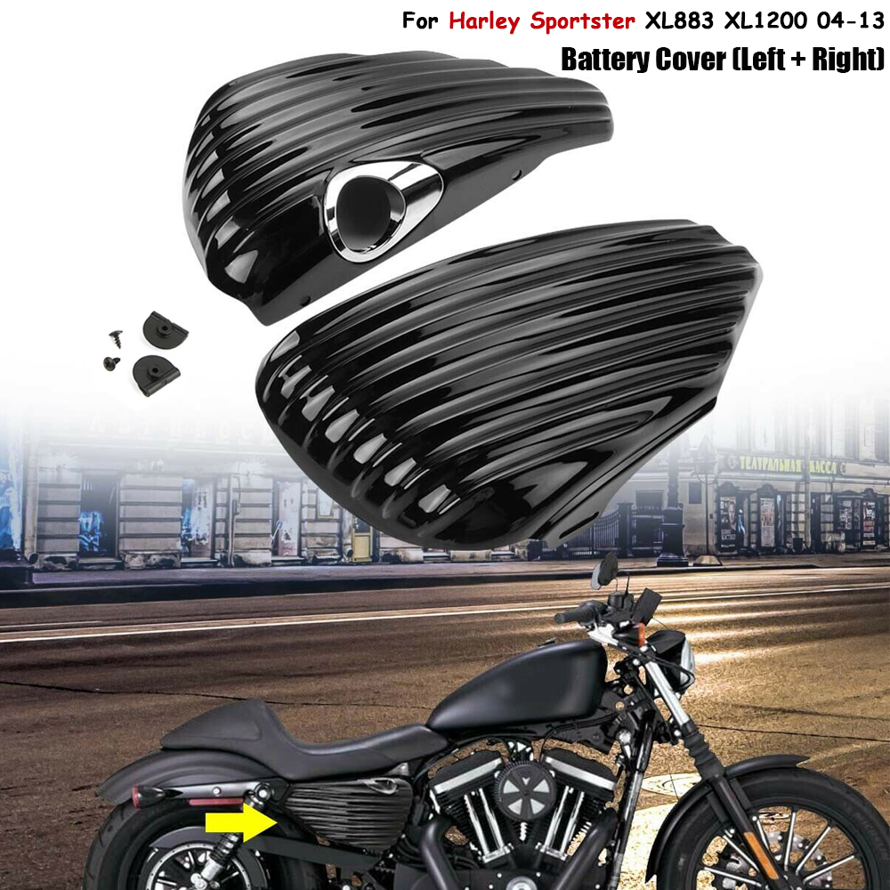 Oil Tank Battery Cover Black For Harley Sportster XL 883 XL1200 48