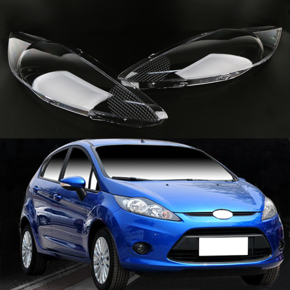 1 Pair Headlight Headlamp Clear Lens Shell Cover For Ford Fiesta 2009