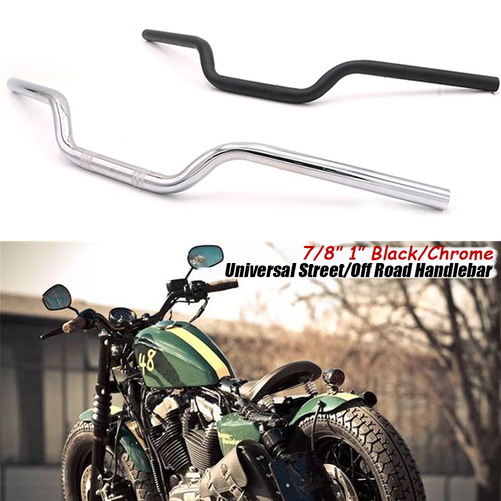 Universal 7//8/'/' 22mm Chrome Drag Handlebar Front Handle Bar For Harley Kawasaki