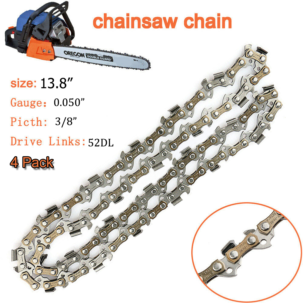 4PCS 14'' Metal Chainsaw Saw Chain Blade 3/8''LP .050 Gauge 52DL Quick ...