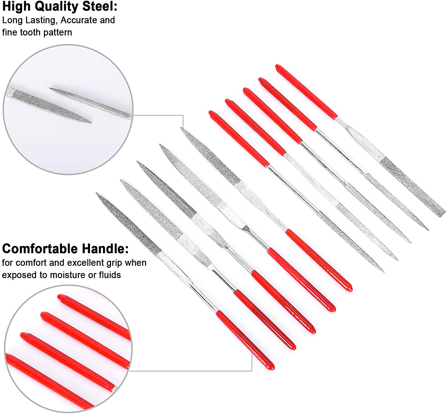 10 Diamantfeilen-Set – Nadelfeilen / Schlüsselfe Produktbild-Vorschau 3