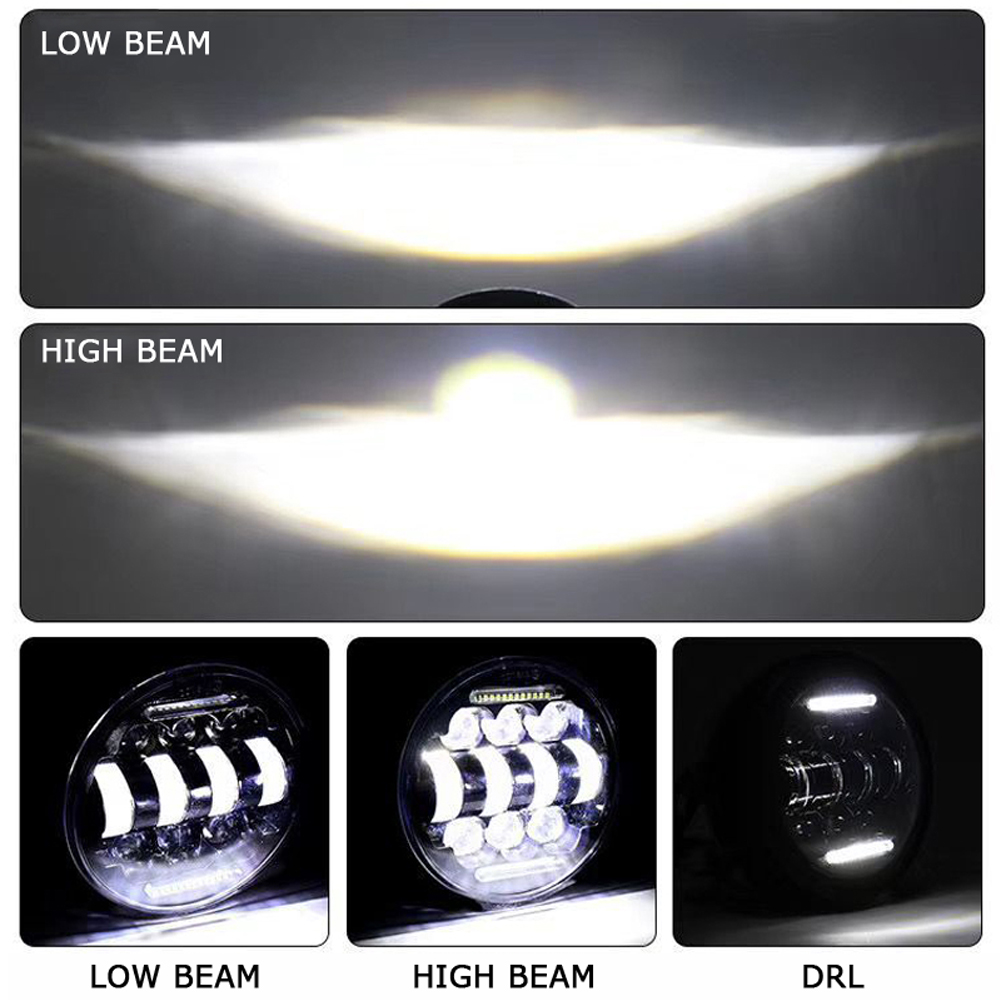 Rund Schwarz DOT 5-3/4'' 5.75Motorrad LED Scheinwerfer Projektor Hi/Lo DRL  Beam