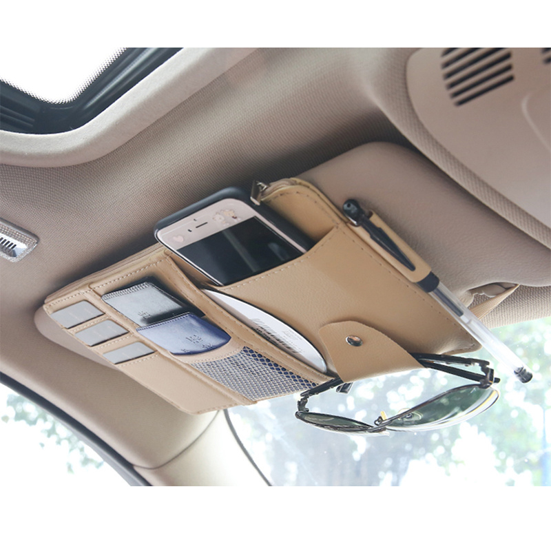 Car Sun Visor Organizer Pouch Bag Muti Pocket Card Storage - Foto 8