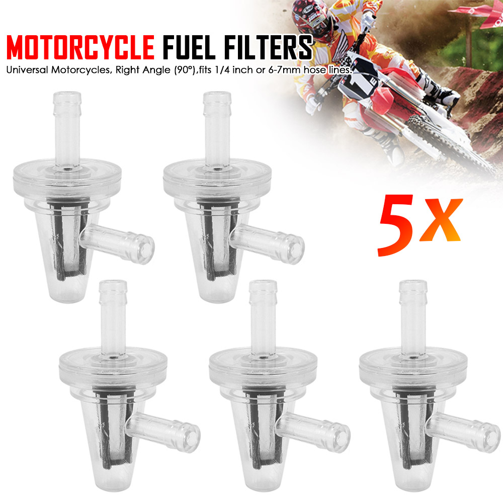eMagTech 4 Pezzi 6 MM Quadrato Filtro Del Carburante In Linea Moto Ciclomotore Scooter 1/4 Pollici Filtro Del Carburante In Linea Moto Filtro Del