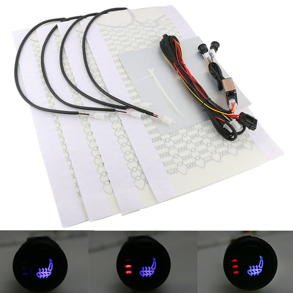 12V Heated Seat Kit for 1 Seat 2 Carbon Fiber Elements for Back & Seat  Warming - Universal System for Car Truck OEM Factory Upgrade Replacement  Repair