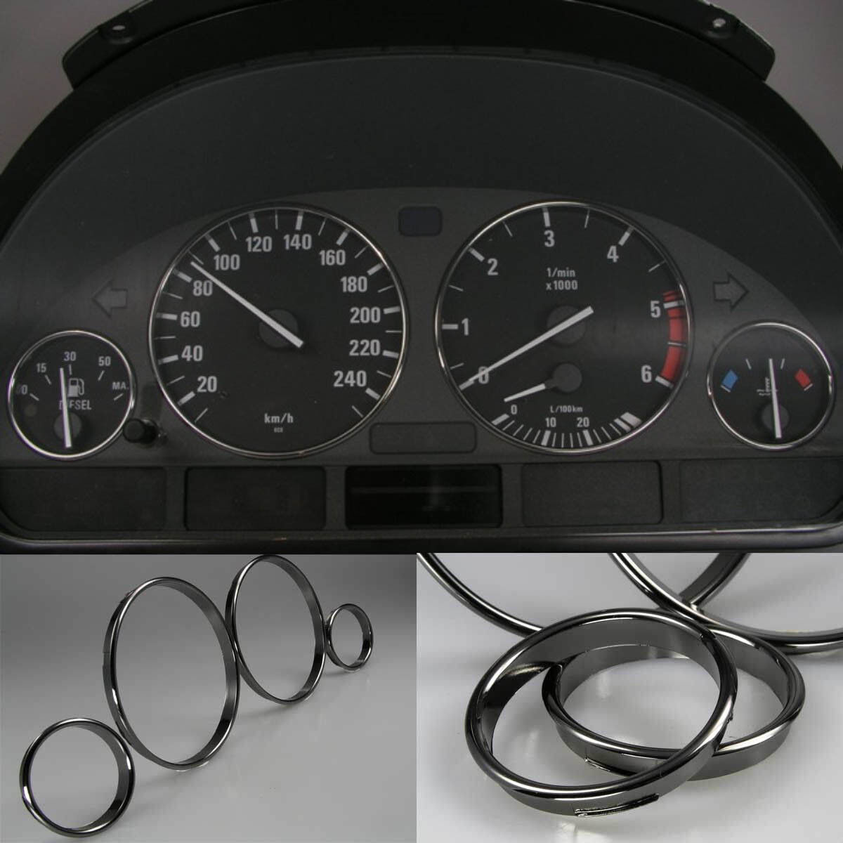 BMW E38 E39 E53 Silver cluster rings Silver gauge rings Silver