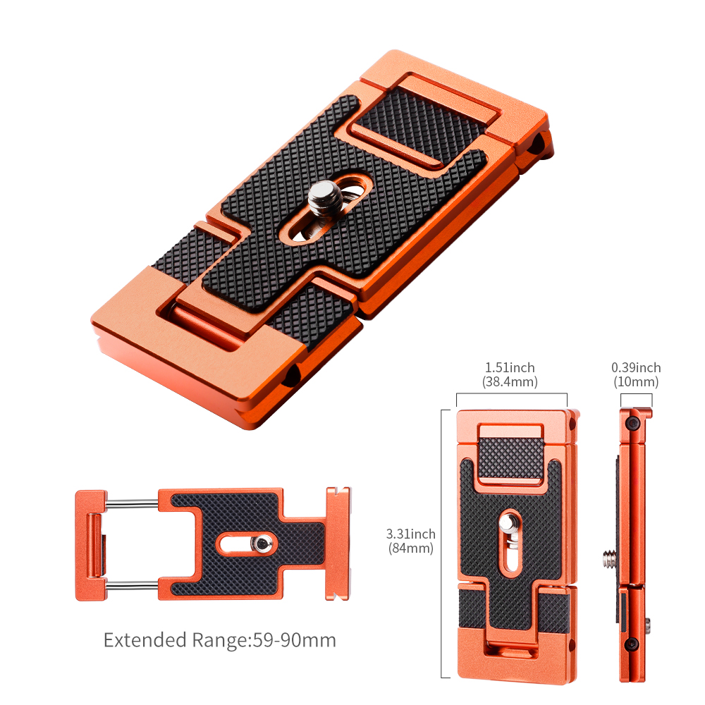 K&F Concept Camera Cellphone Quick Release Plate with 1/4" Screw  Aluminum Alloy