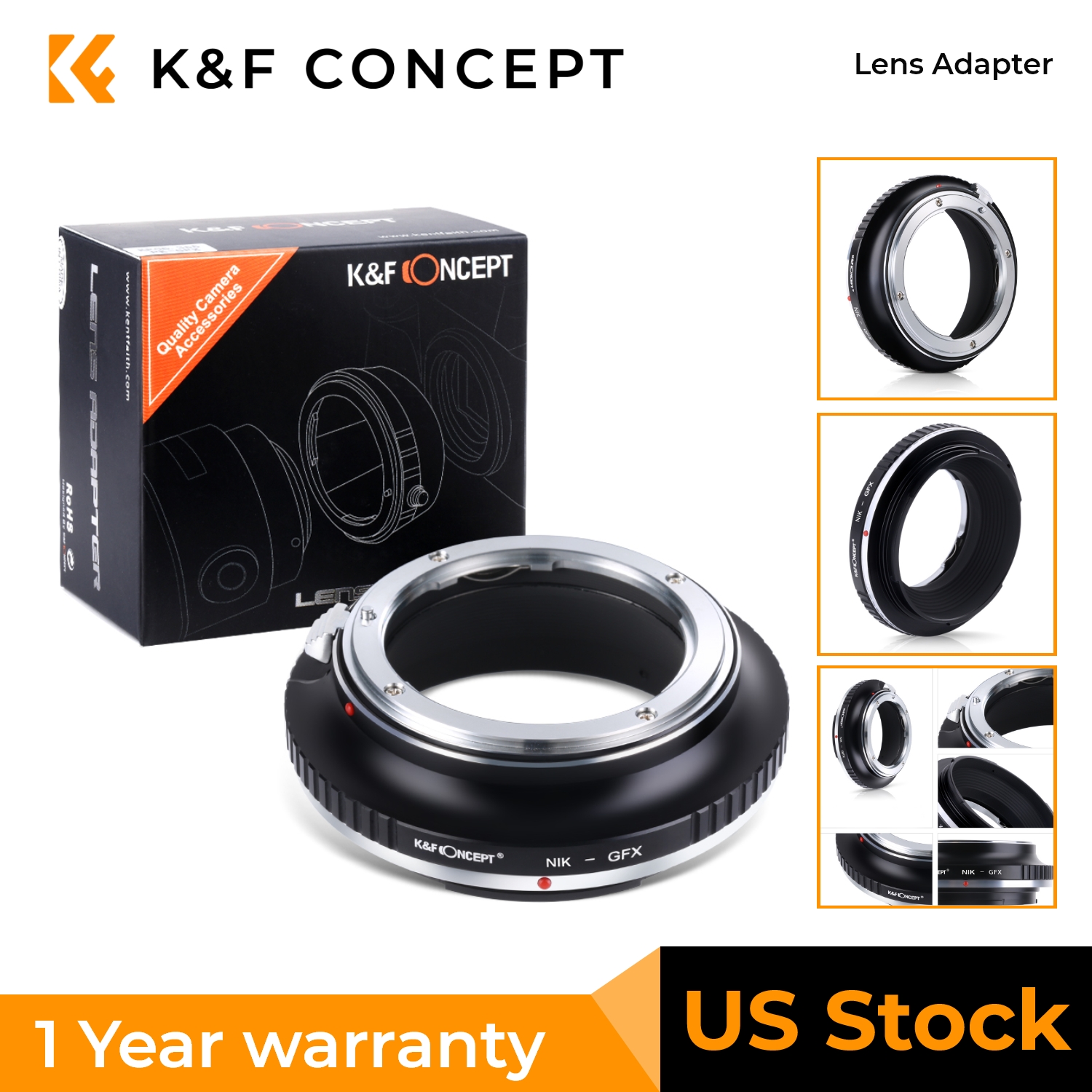 Adaptador K&F Para Montar Lentes Nikon AI En Cámaras Fuji GFX - Fácil Acoplamiento Snap-on