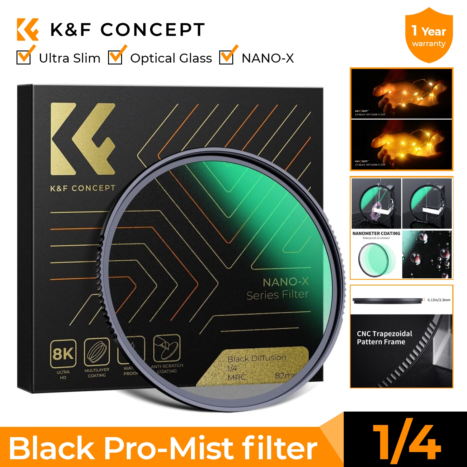 Filtre Effet Flou Motion FX 82mm Pour Portraits Dynamiques - Revêtement Anti-huile/rayures, Idéal Pour Photo Créative