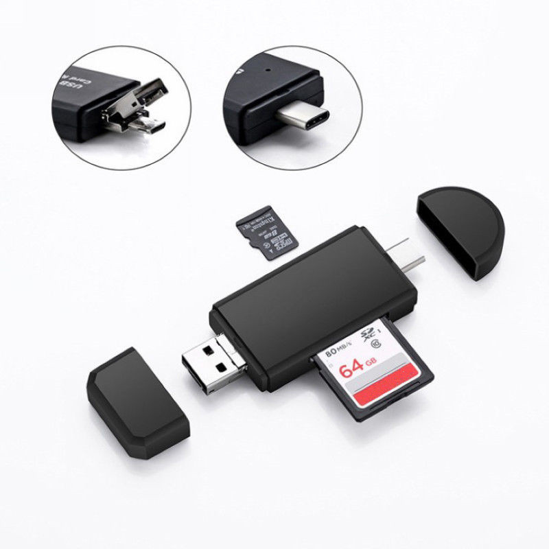 3 in 1 USB 3.0 Type C USB C TF SD Card Reader Adapter for Macbook Android