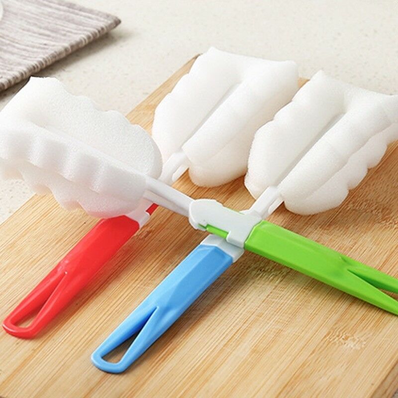 Convenient Sponge Brush Bottle Cup Glass Washing Cleaning Kitchen Cleaner Tool 