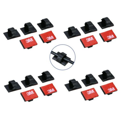 20Pcs 3M Self-Adhesive Wire Tie Cable Clamp Clip Holder For Car Dash Camera Home