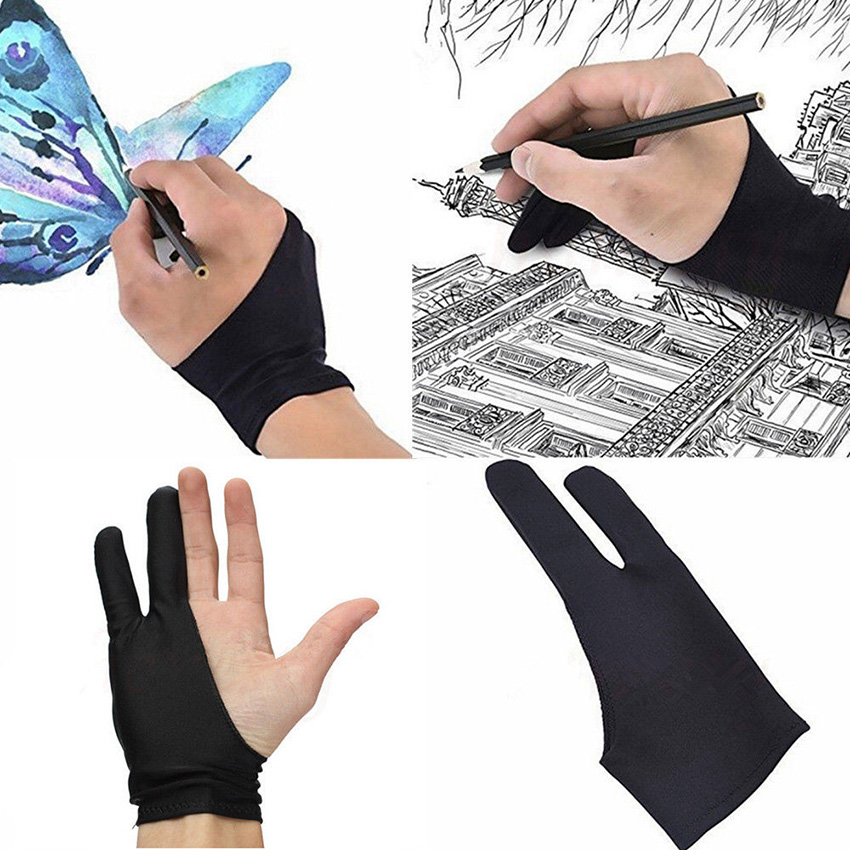 1pc Two Finger Anti-fouling Glove For Artist Drawing /& Pen Graphic Tablet PC Pip