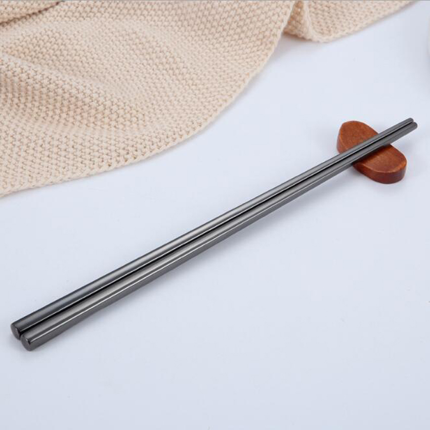 1Pair Wheat Straw Chinese Chopsticks Home Reusable Stainless Steel Tableware UK