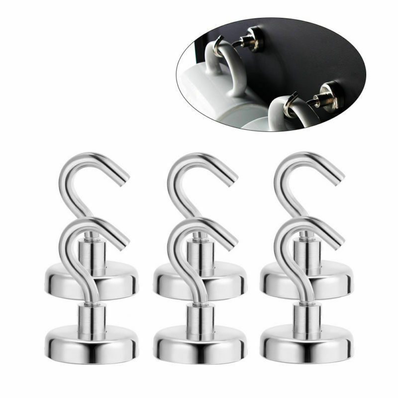 10X D16MM Magnetic Hook Hooks Heavy Duty Hanger Hanging Pothook For Refrigerator