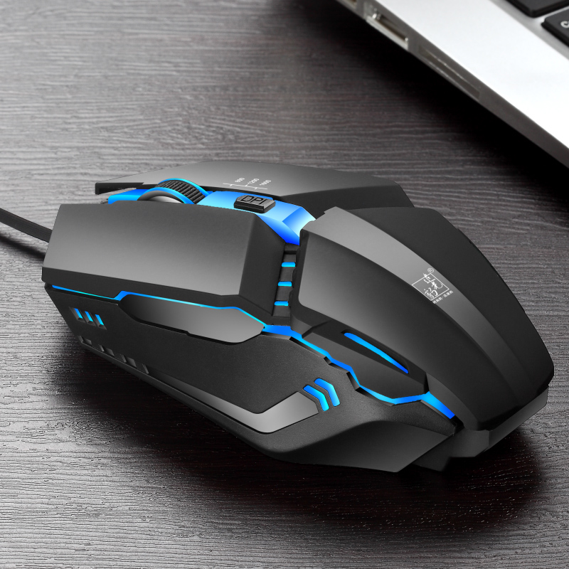 BLagenertJ Mice Mouse with Light Scroll Wheel USB Wired Optical for Computer PC Laptop Black