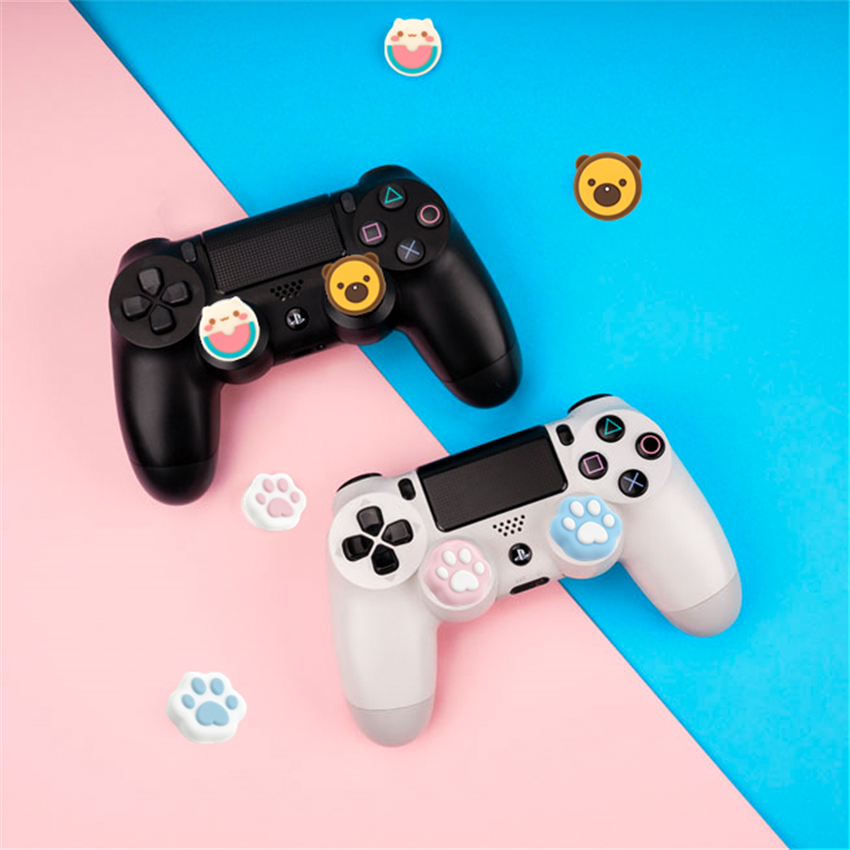 2Pairs Kawaii Cat Paw Joystick Thumb Grip Rocker Cap For Switch Pro PS4