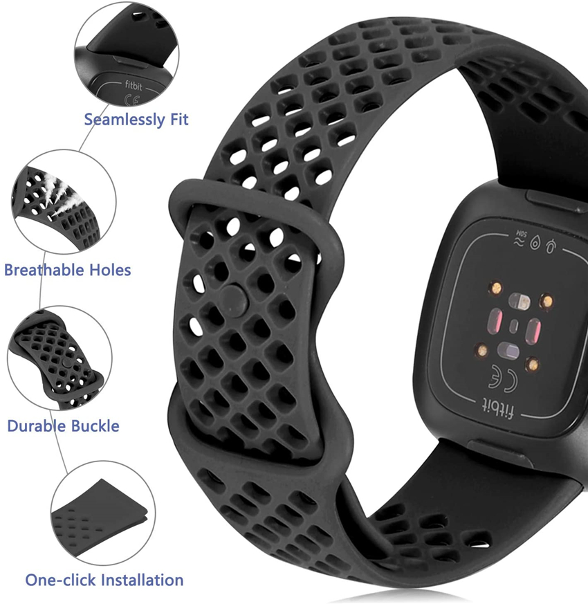 For Fitbit Versa 3/Sense Wrist band Breathable Sports Silicone Strap