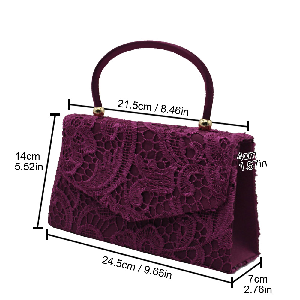 LACE FLORAL LADES PARTY PROM BRIDAL EVENING CLUTCH HAND BAG PURSE HANDBAG