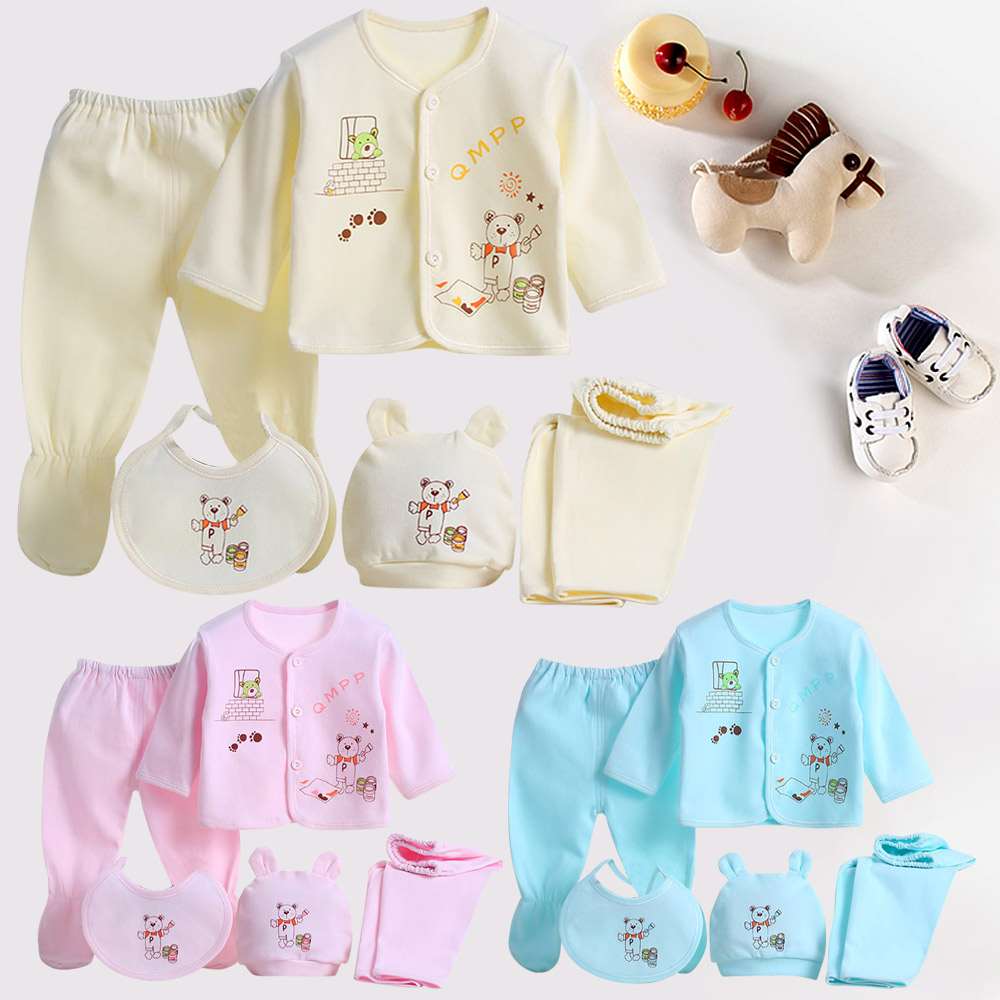 Cute Fashion Animals 5pcs Newborn Baby Boy Girl Clothes Unisex Infant ...