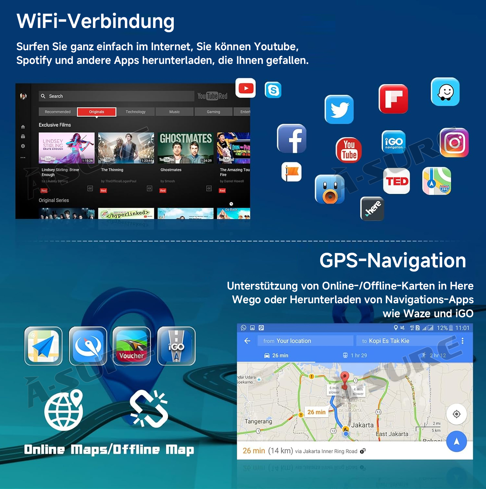 ACAVICA 2+32GB 9 Zoll Android 12 Radio Für Renault Captur MK1 2013