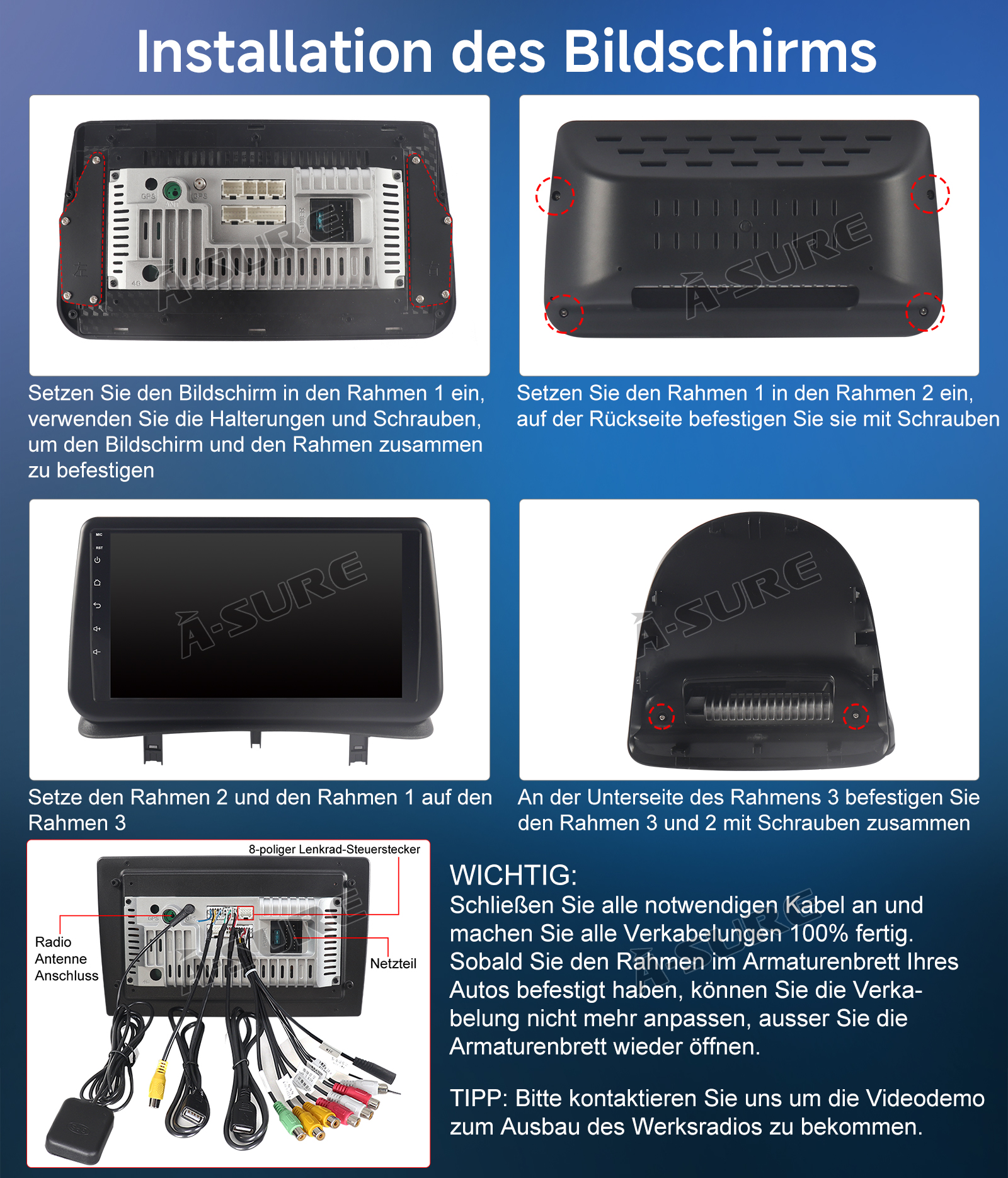 Android 14 Autoradio 9 Zoll Mit CarPlay Für Renault Clio MK3 (2005-2011) – Navi, DAB+, Bluetooth
