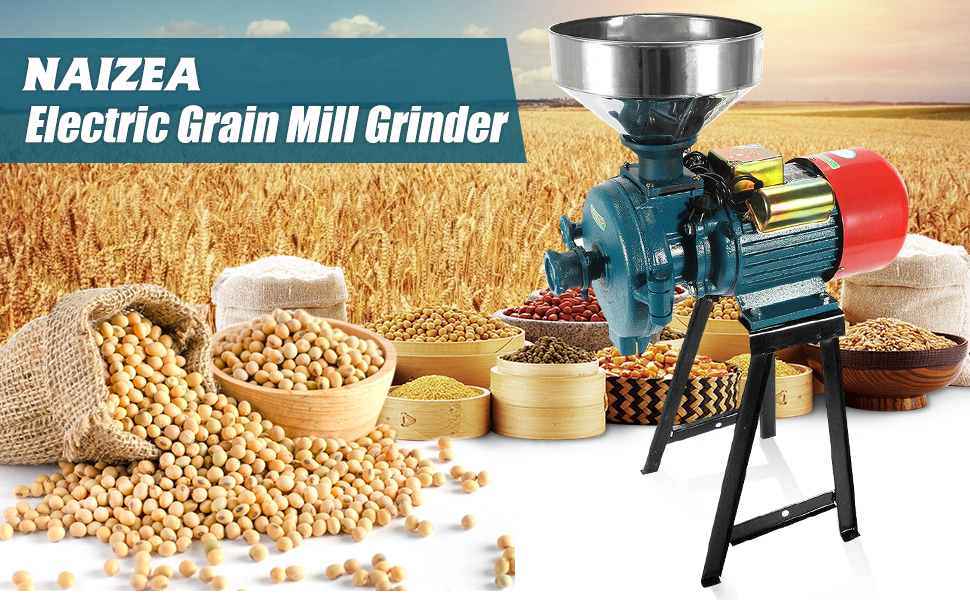 NAIZEA Electric Grain Mill Cereals Grinder 3000W 110V Coffee ...