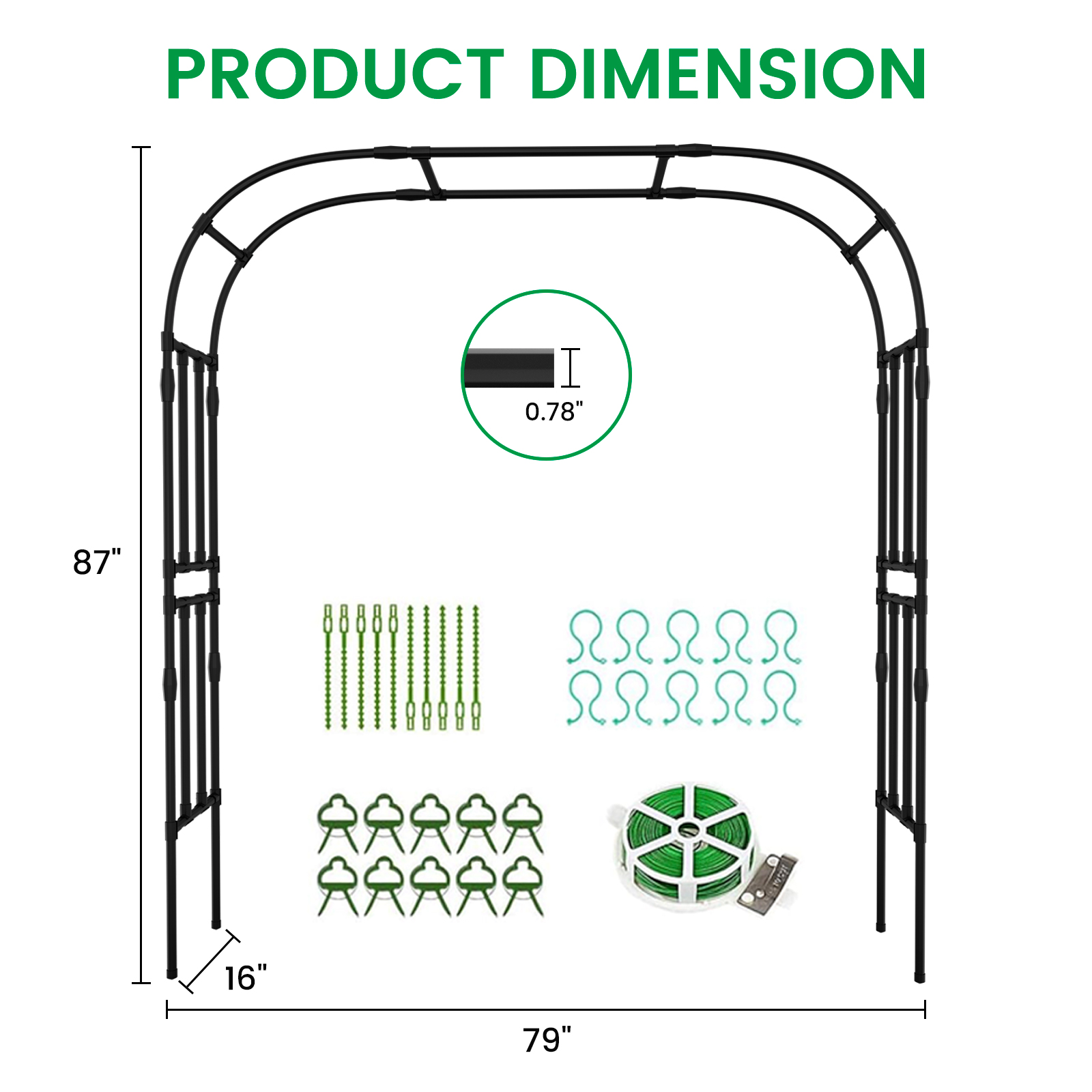 SUNYRISY Metal Garden Arch Trellis for Climbing Plants Garden Arbors ...