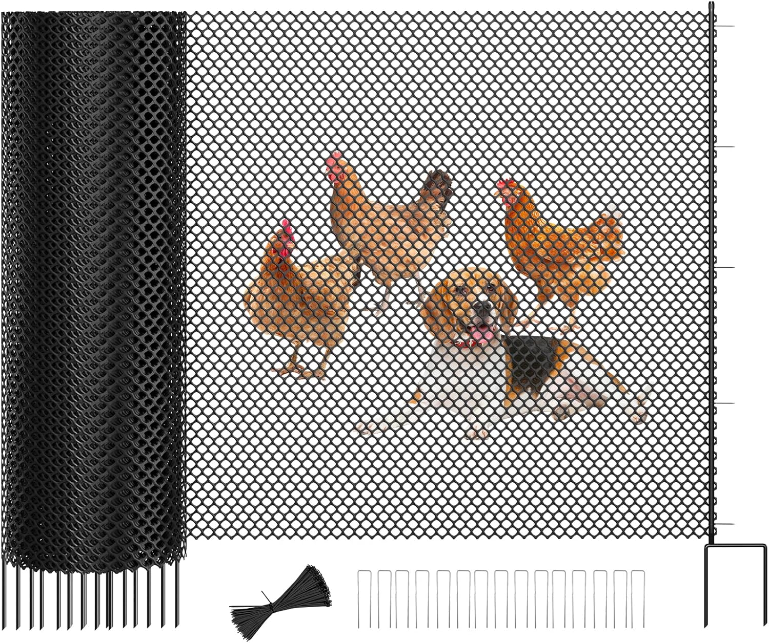 NAIZEA Garden Fence,Snow Fence Temporary Fence Plastic Fence with Posts & Stake