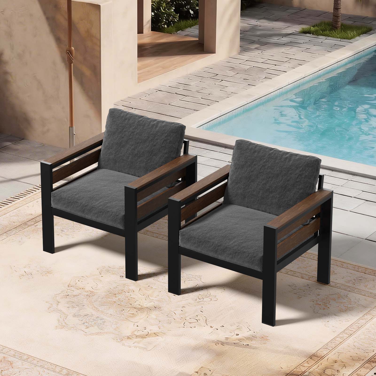Deluxe Outdoor Living Set Modular Sofa Set Sofa with Coffee Table & Ottomans