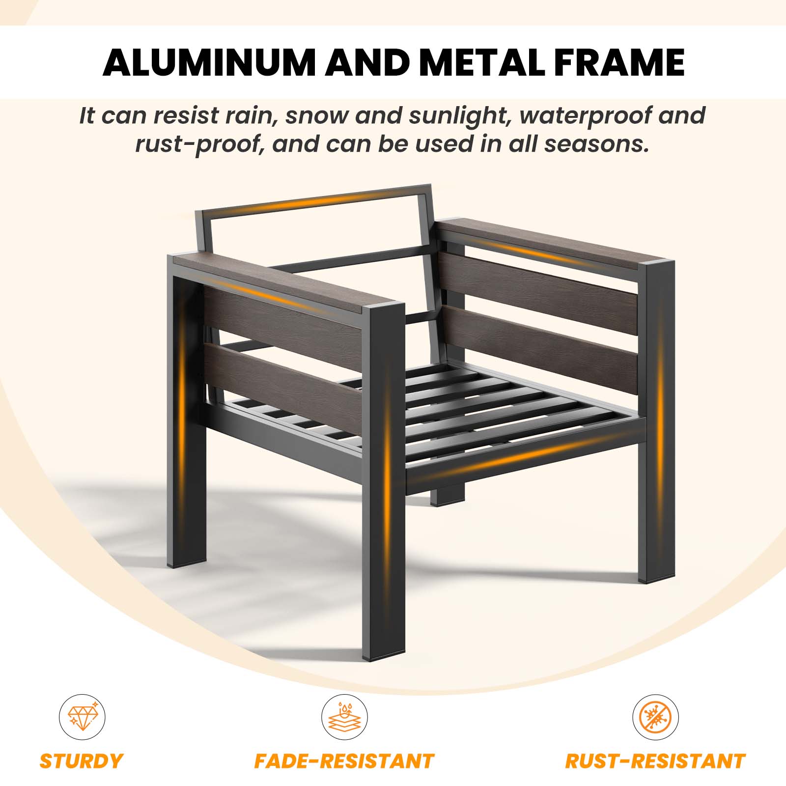 lilypelle Deluxe Outdoor Modular Sofa – Complete with Coffee Table & Ottomans