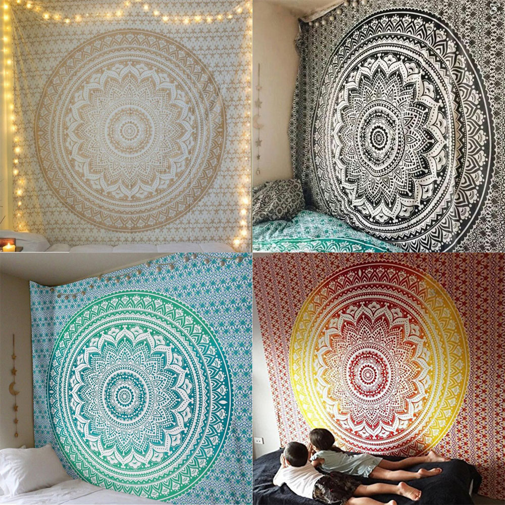 Hanging Decor Shawls Yoga Mat Indian Mandala Tapestry Beach Towel Thin Blanket