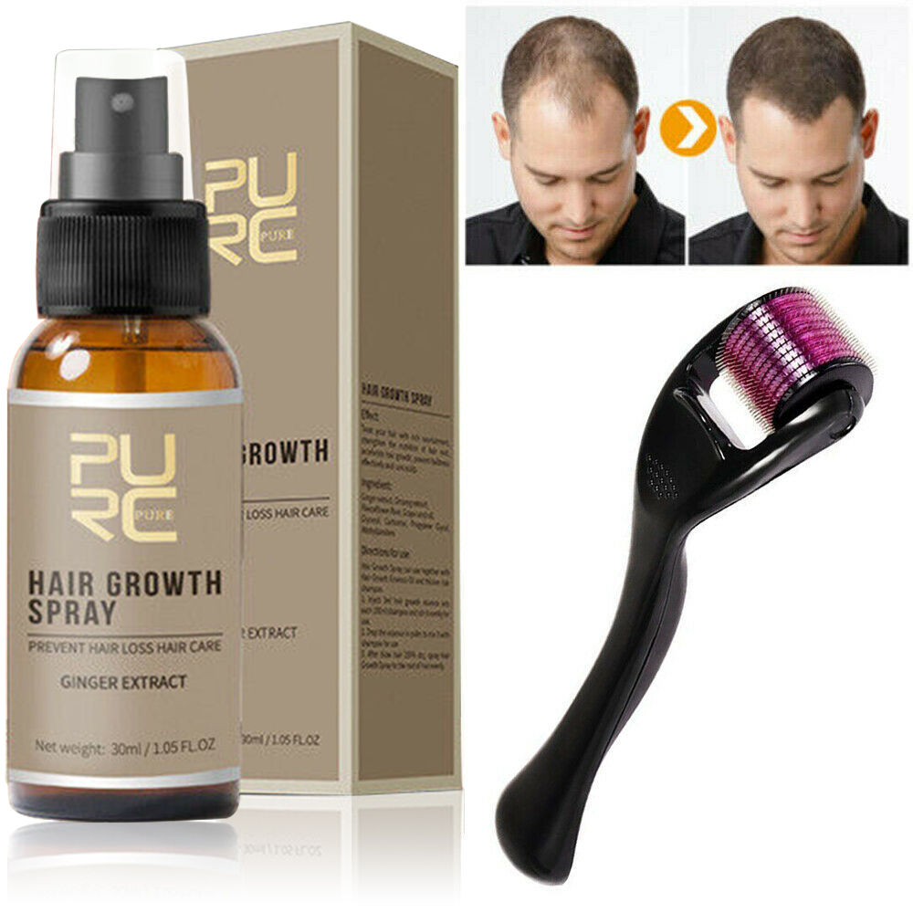 Ginger Extract Hair Growth Spray & 540 Micro Titanium Needle Derma ...