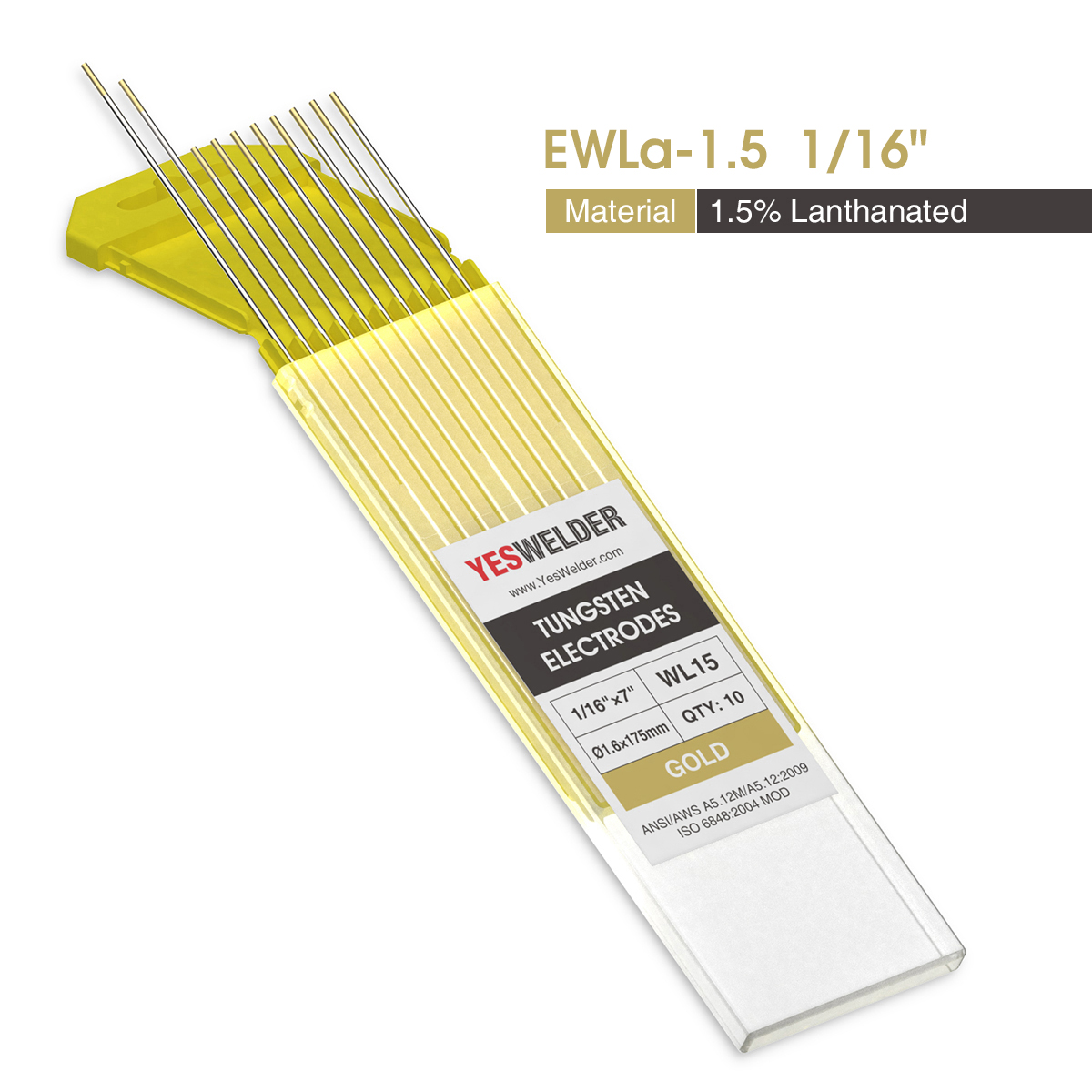 WeldingCity 10-pk TIG Welding Tungsten Electrode Rod Ceriated 2.0/% 10-pcs//box Gray 1//16 X 7 1//16 Diameter and 7 Length