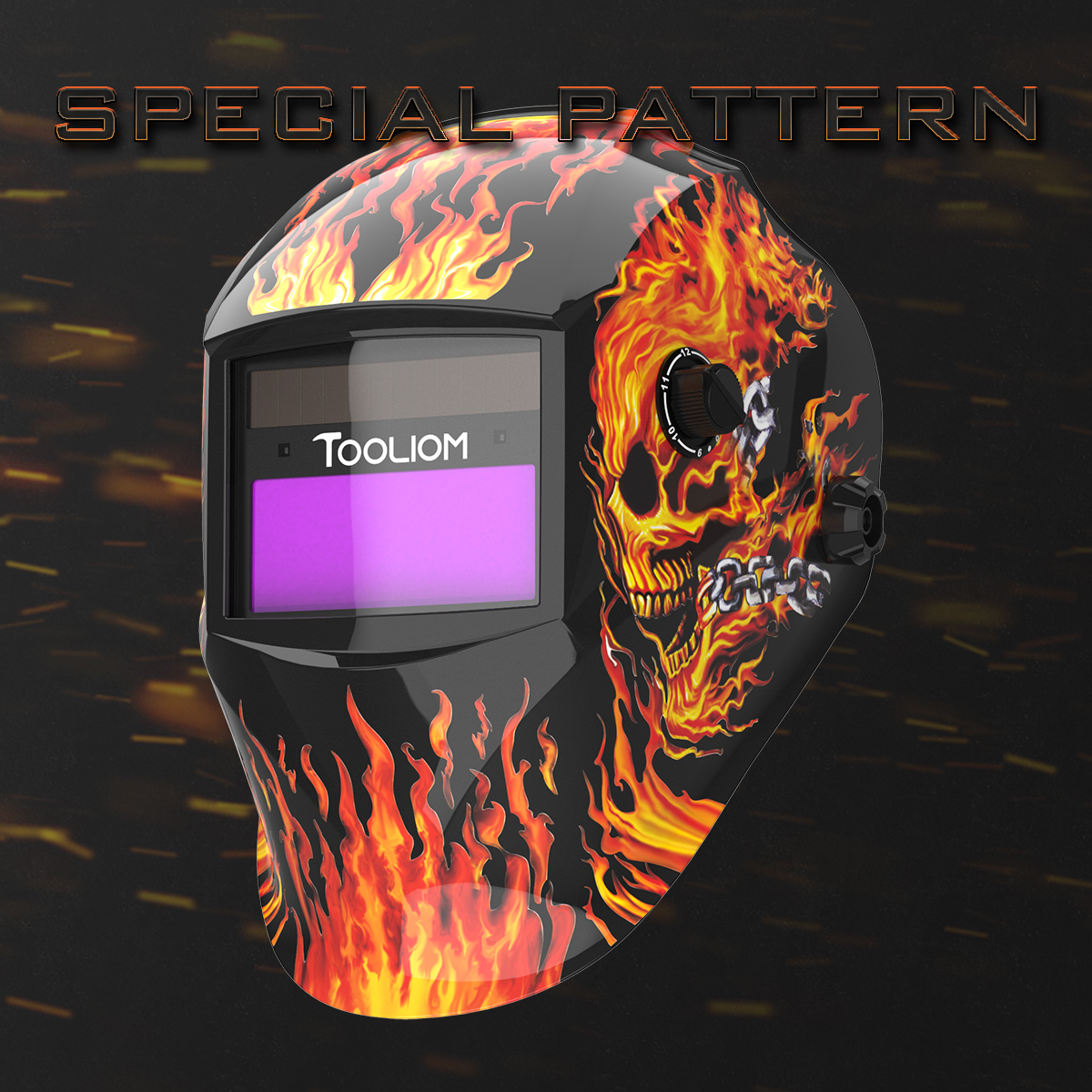 True Color 3.64"x1.67" View Auto Darkening Welding Helmet for ARC TIG