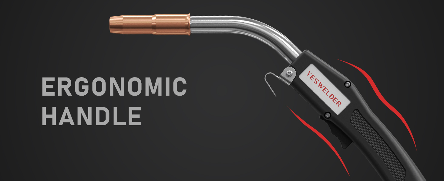 YESWELDER 250A 15' Euro Connection MIG Welding Gun – Tweco #2 Style, For Longevity, Esab, Tweco