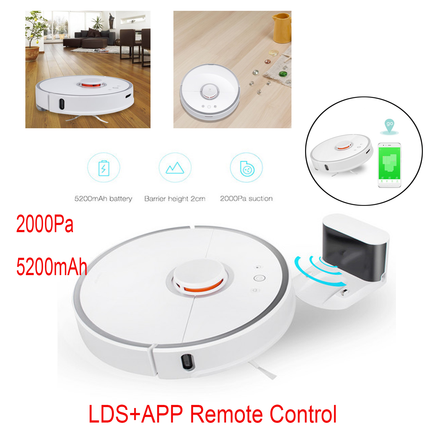 5 In 1 1800Pa Intelligenter Roboter Staubsauger Saugroboter Vacuum Cleaner